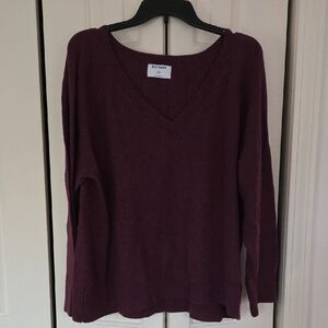 Old Navy Women's Maroon V-Neck Sweater Size XL